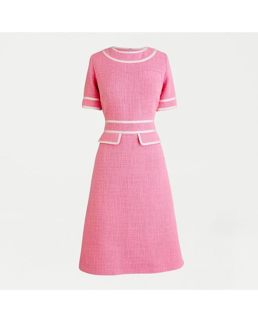 J.Crew A-line Dress With Flap Pockets In Tweed in Pink | Lyst J.Crew A-line Dress With Flap Pockets In Tweed in Pink | Lyst