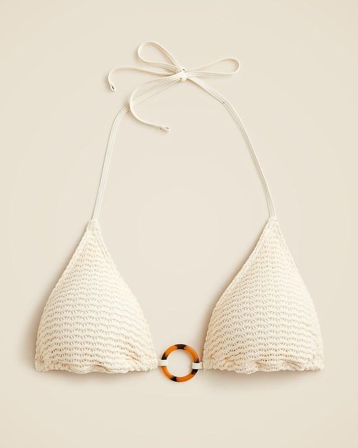 J.Crew Natural Crochet String Bikini Top With O-Ring