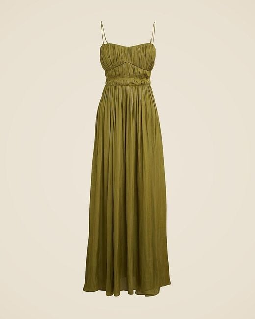 J.Crew Gathered Dress in Green | Lyst