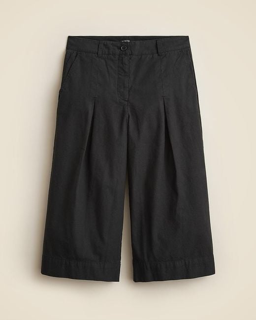 J.Crew Black Cotton-Blend Culotte
