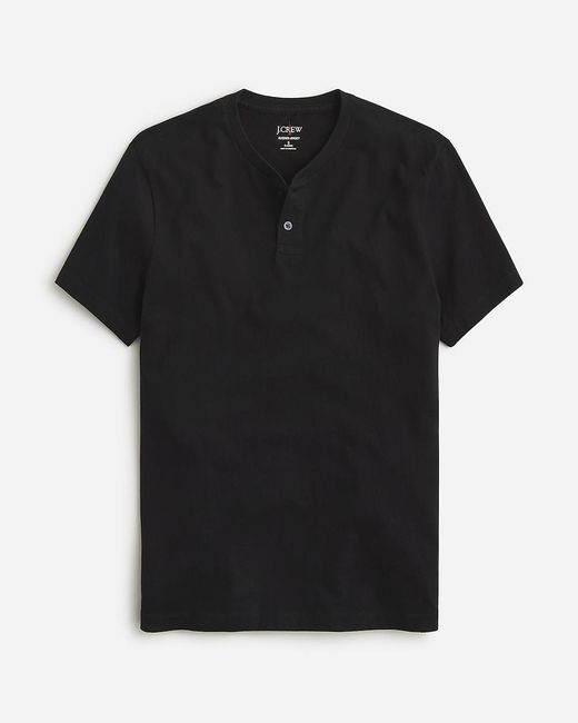 J.Crew Black Tall Short-Sleeve Sueded Cotton Henley for men