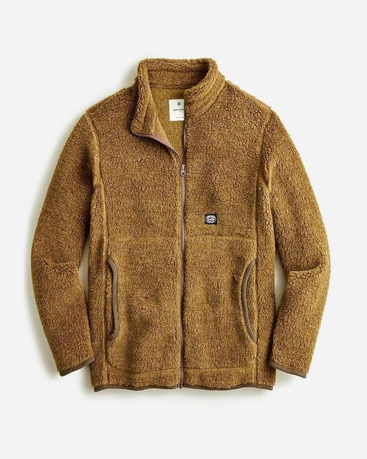 J.Crew Brown Snow Peak English Wool-Blend Fleece Jacket for men