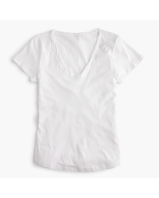 J.Crew White Mercantile Scoopneck Tissue T-shirt