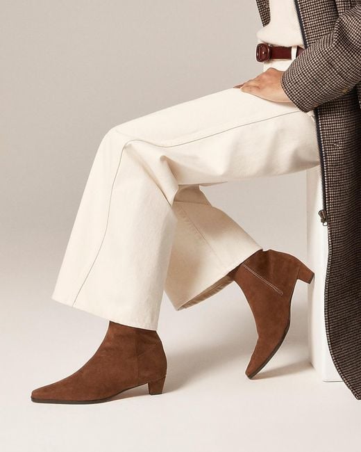 J.Crew Natural Remi Square-Toe Ankle Boots