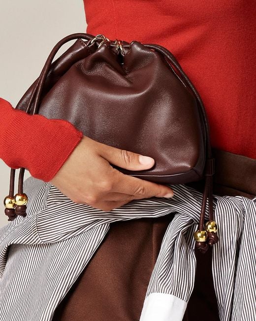 J.Crew Red Drawstring Pouch Bag