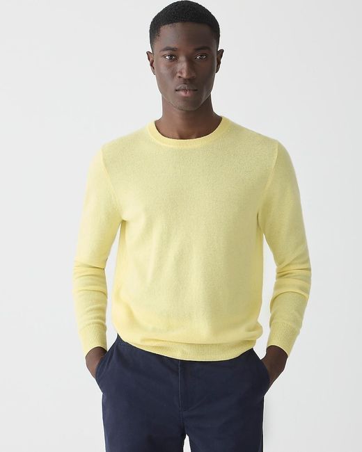 J.Crew Yellow Cashmere Crewneck Sweater for men