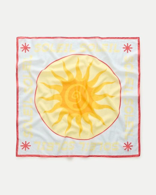 J.Crew Yellow Large Printed Cotton Scarf