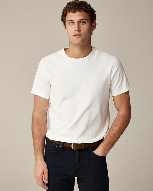 J.Crew White Tall Sueded Cotton T-Shirt for men