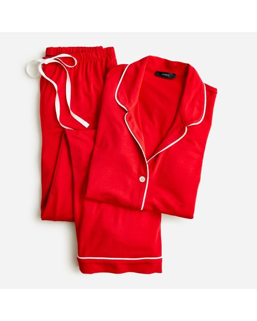 J.Crew Eco Dreamiest Longsleeve Pajama Set in Red Lyst