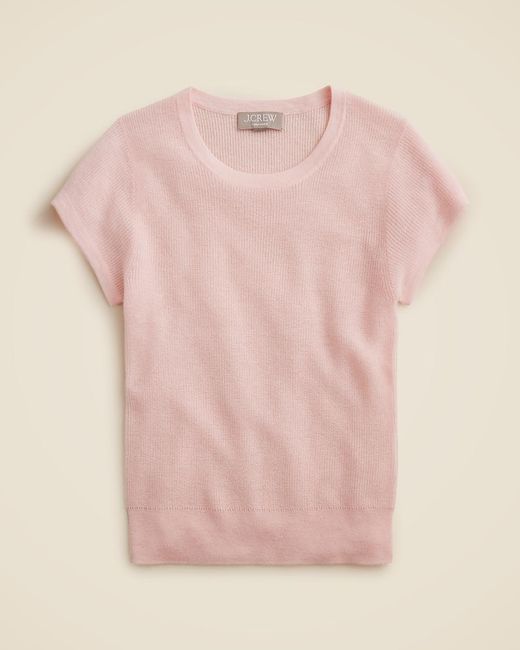 J.Crew Red Ribbed Featherweight Cashmere T-Shirt