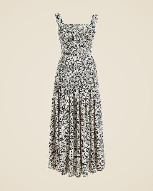 J.Crew Natural Smocked Midi Dress