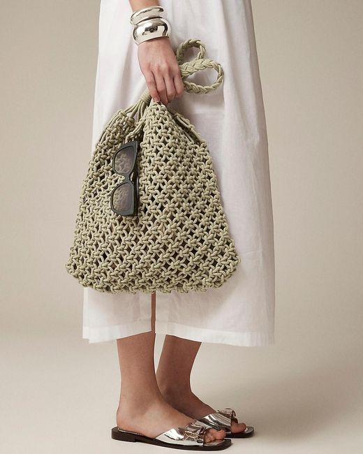 J.Crew Natural Cadiz Hand-Knotted Rope Tote