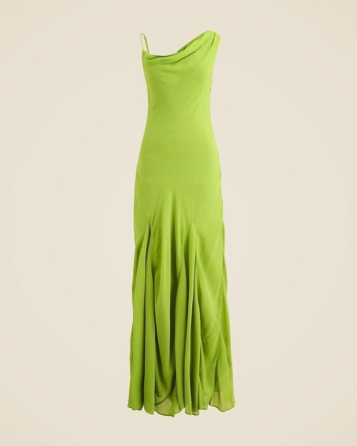 J.Crew Green Collection Asymmetrical Cowlneck Dress