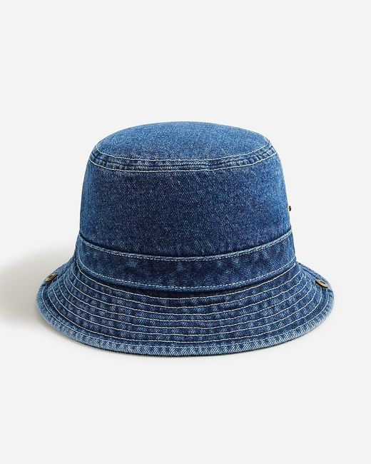 J.Crew Blue Denim Bucket Hat With Snaps for men