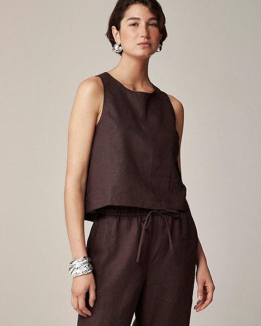 J.Crew Brown Maxine Button-Back Top