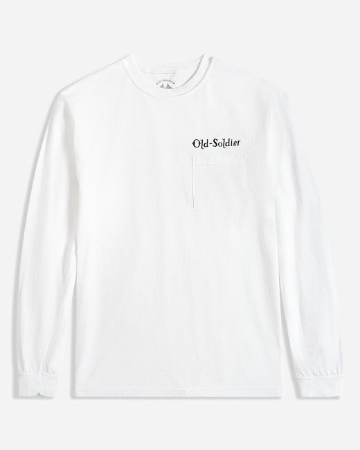 J.Crew White Old Soldier Boat And Motor Long-Sleeve Pocket T-Shirt for men