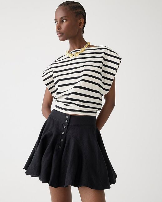 J.Crew Black Button-Up Mini Skirt