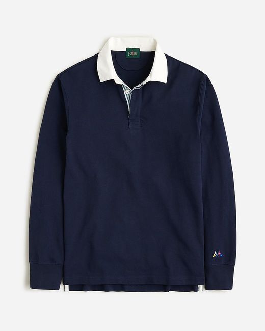 J.Crew Blue Rugby Shirt With Striped Placket for men