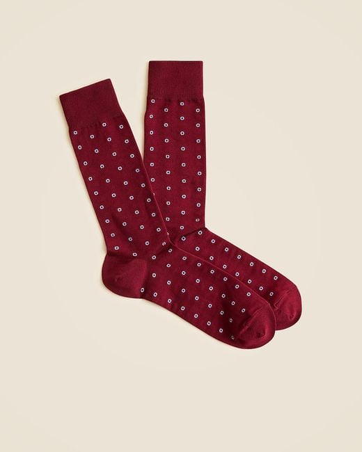 J.Crew Red Dotted Critter Socks for men