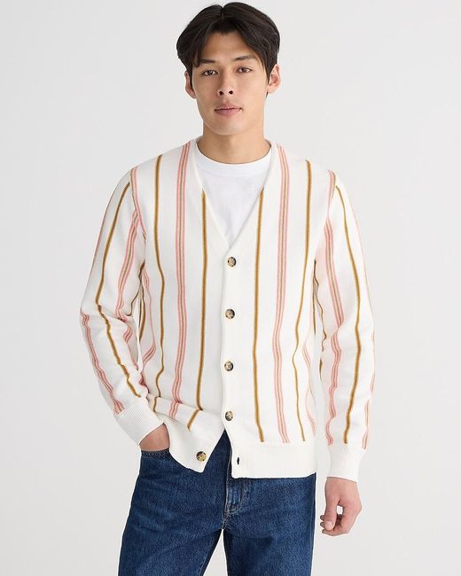 J.Crew White Heritage Cotton Cardigan Sweater for men
