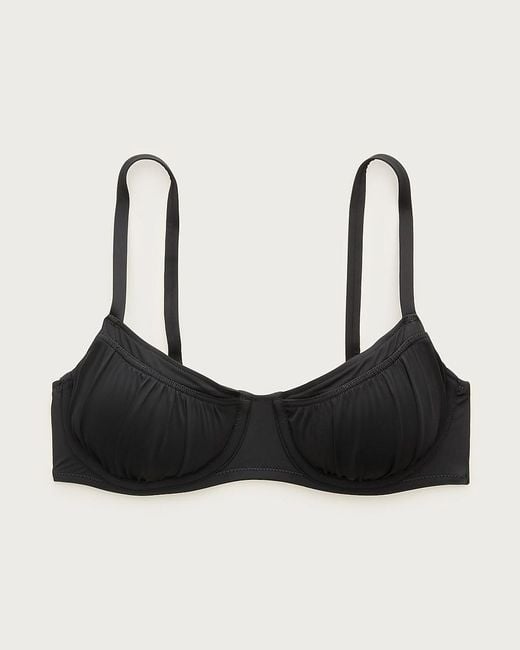 J.Crew Black Dd Ruched Underwire Bikini Top