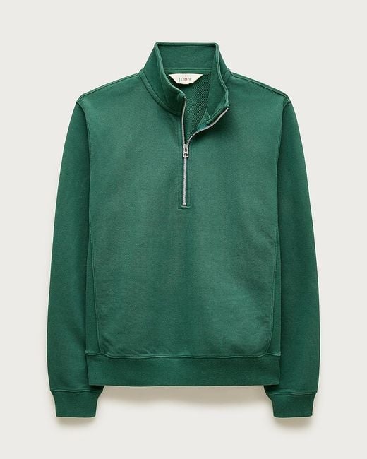 J.Crew Green Washed Court Terry Quarter-Zip Pullover for men
