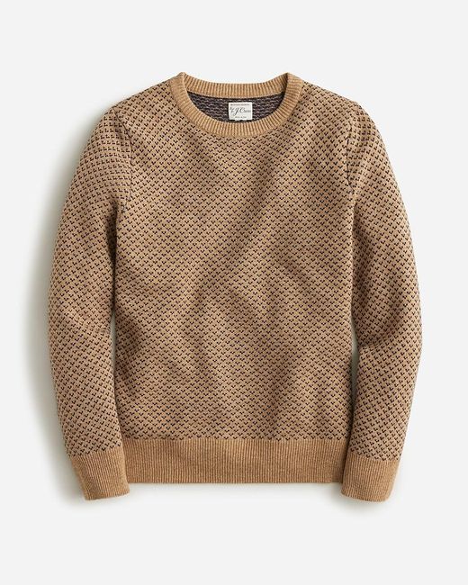 J.Crew Brown Rugged Merino Wool-Blend Bird'S-Eye Sweater for men