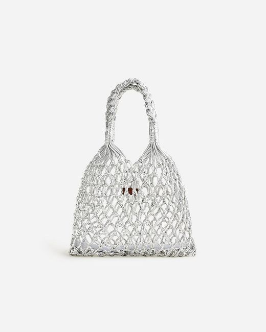 J.Crew White Small Cadiz Hand-Knotted Rope Tote