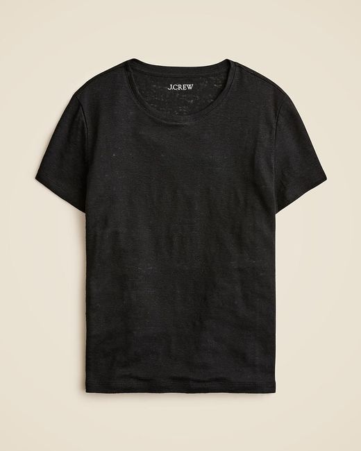 J.Crew Black New Relaxed Linen T-Shirt