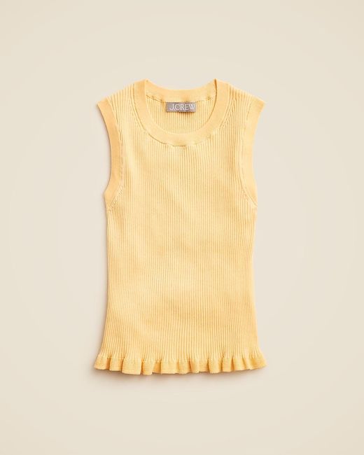 J.Crew Yellow Ruffle-Trim Shell Tank Top