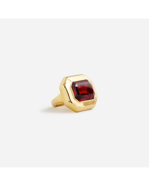 J.Crew Pink Rectangle Faceted-crystal Ring