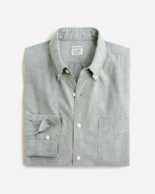 J.Crew Gray Relaxed Broken-In Organic Cotton Oxford Shirt for men