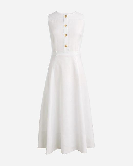 J.Crew White Sleeveless Midi Dress