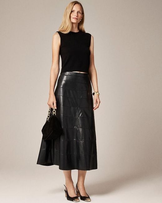J.Crew Women's Black Seamed Circle Skirt