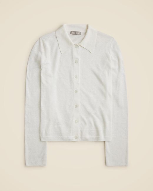 J.Crew Natural Collared Button-Up Sweater