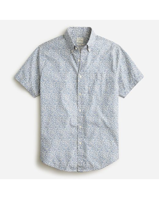 J.Crew Short-sleeve Secret Wash Cotton Poplin Shirt in Blue for Men | Lyst