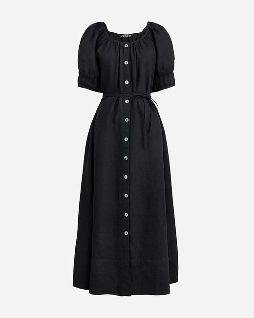 J.Crew Black Button-Up Midi Dress