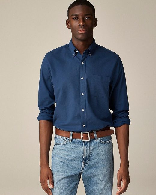 J.Crew Blue Broken-In Organic Cotton Oxford Shirt for men
