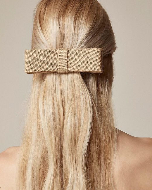 J.Crew Natural Linen Bow Hair Clip
