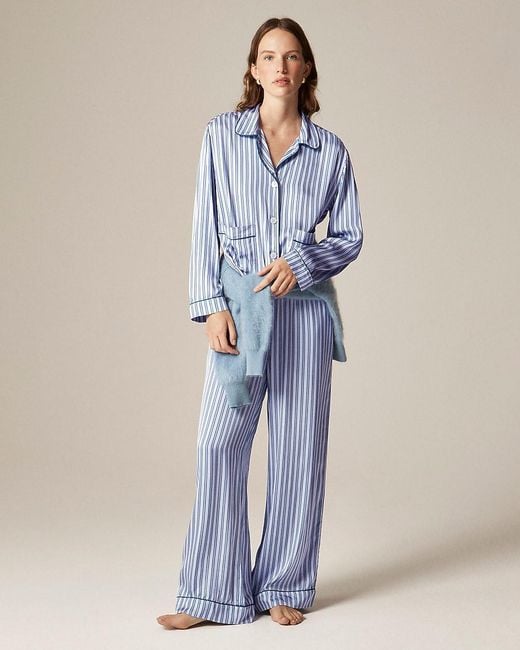 Women's Blue Soft-Shine Long-Sleeve Pajama Pant Set
