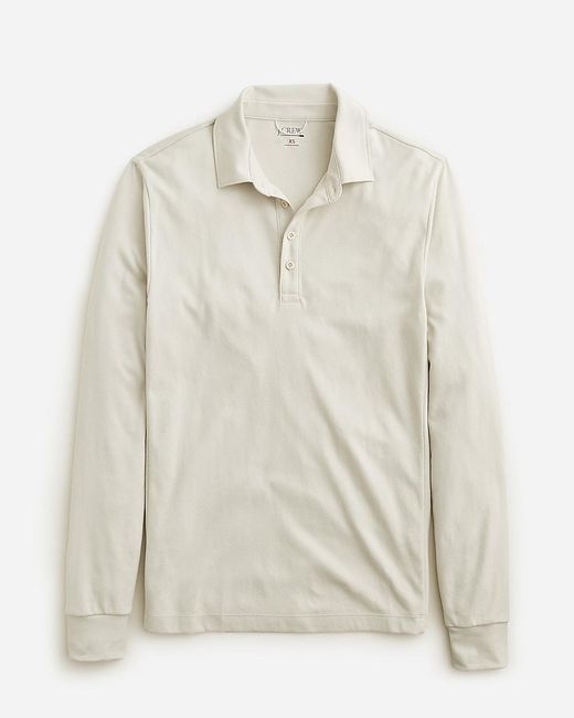 J.Crew White Slim Long-Sleeve Performance Polo Shirt With Coolmax Technology for men