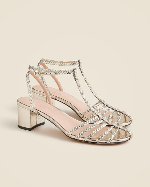 J.Crew Natural Shay Braided-Strap Block-Heel Sandals