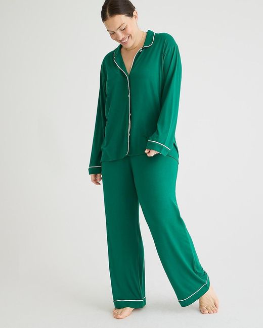 J.Crew Green Eco Dreamiest Long-Sleeve Pajama Set