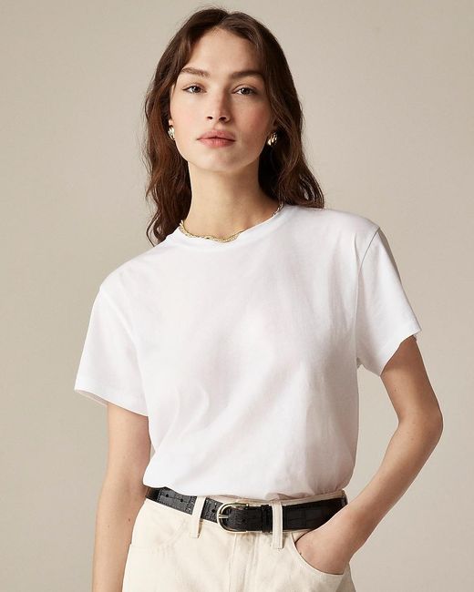 J.Crew White Feather Jersey Slim-Classic T-Shirt