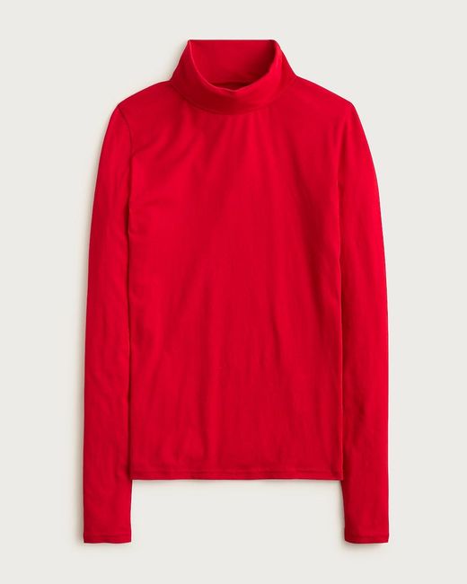 J.Crew Red Feather Jersey Turtleneck