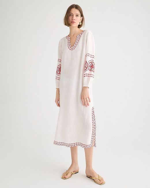 J.Crew Pink Bungalow Embroidered Dress