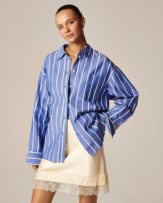 J.Crew Women's Blue tienne Oversized Shirt - www.disolcolor.com