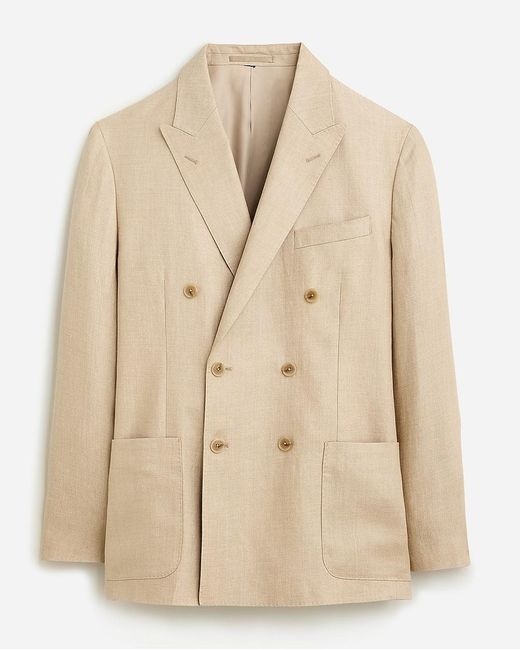 J.Crew Natural Crosby Classic-Fit Double-Breasted Unstructured Suit Jacket for men
