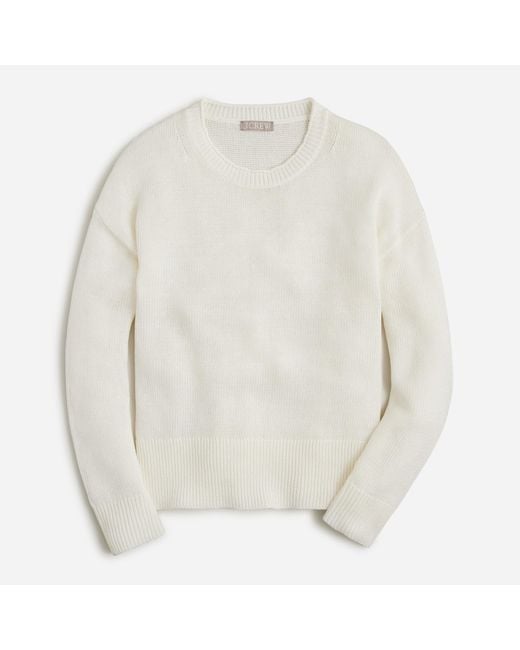 J.Crew White Relaxed Cotton-linen Blend Beach Sweater