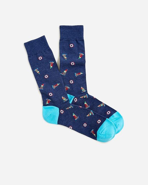 J.Crew Blue Critter Socks for men